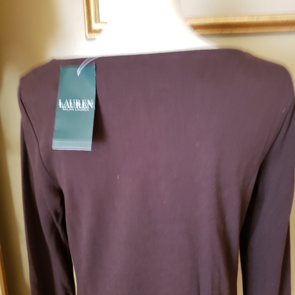 Lauren Ralph Lauren Pullover Top Faux Suede Trim - Picture 6 of 12